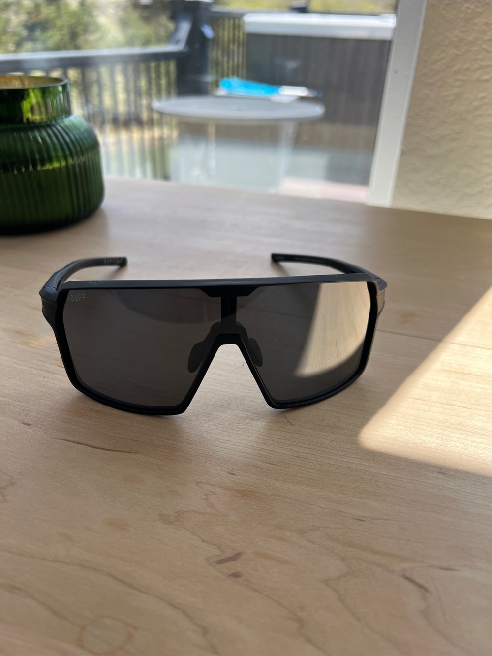 Diff Eyewear Charge Matte Black + Grey Flash Polarized Sunglasses